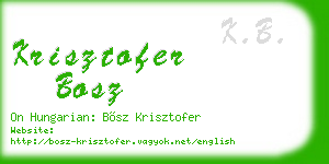 krisztofer bosz business card